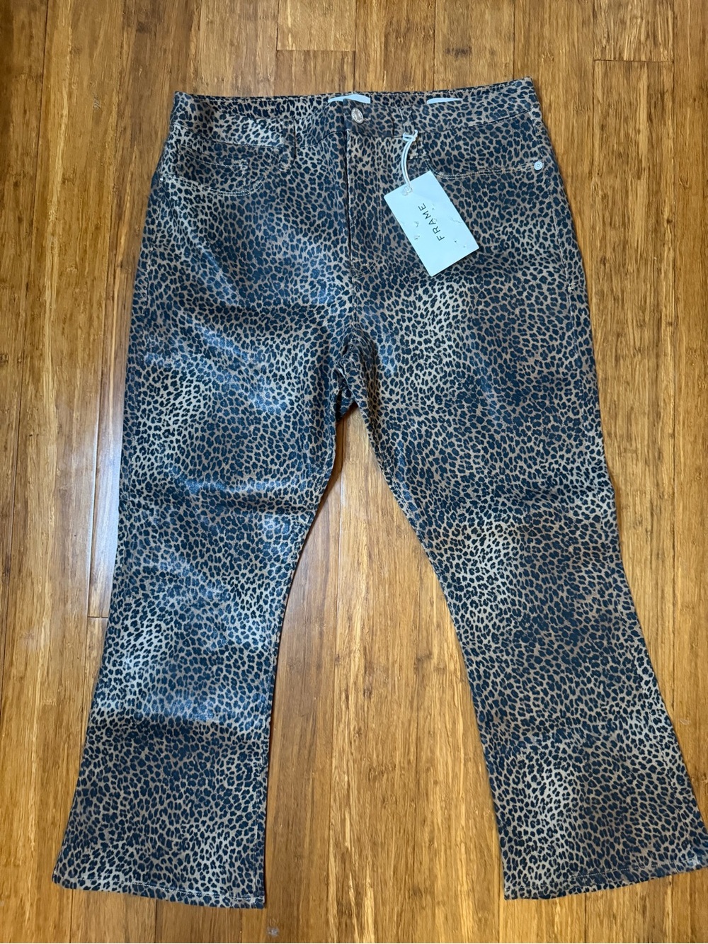 Frame Denim Leopard-Print Flare Jeans in Brown and Black